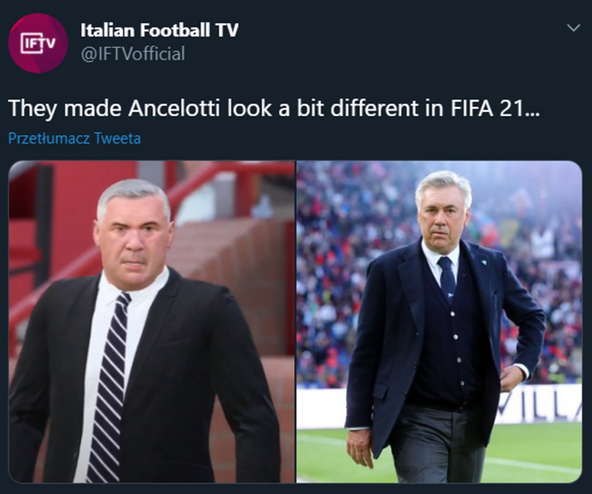 Carlo Ancelotti w grze FIFA 21 vs W RZECZYWISTOŚCI! :D